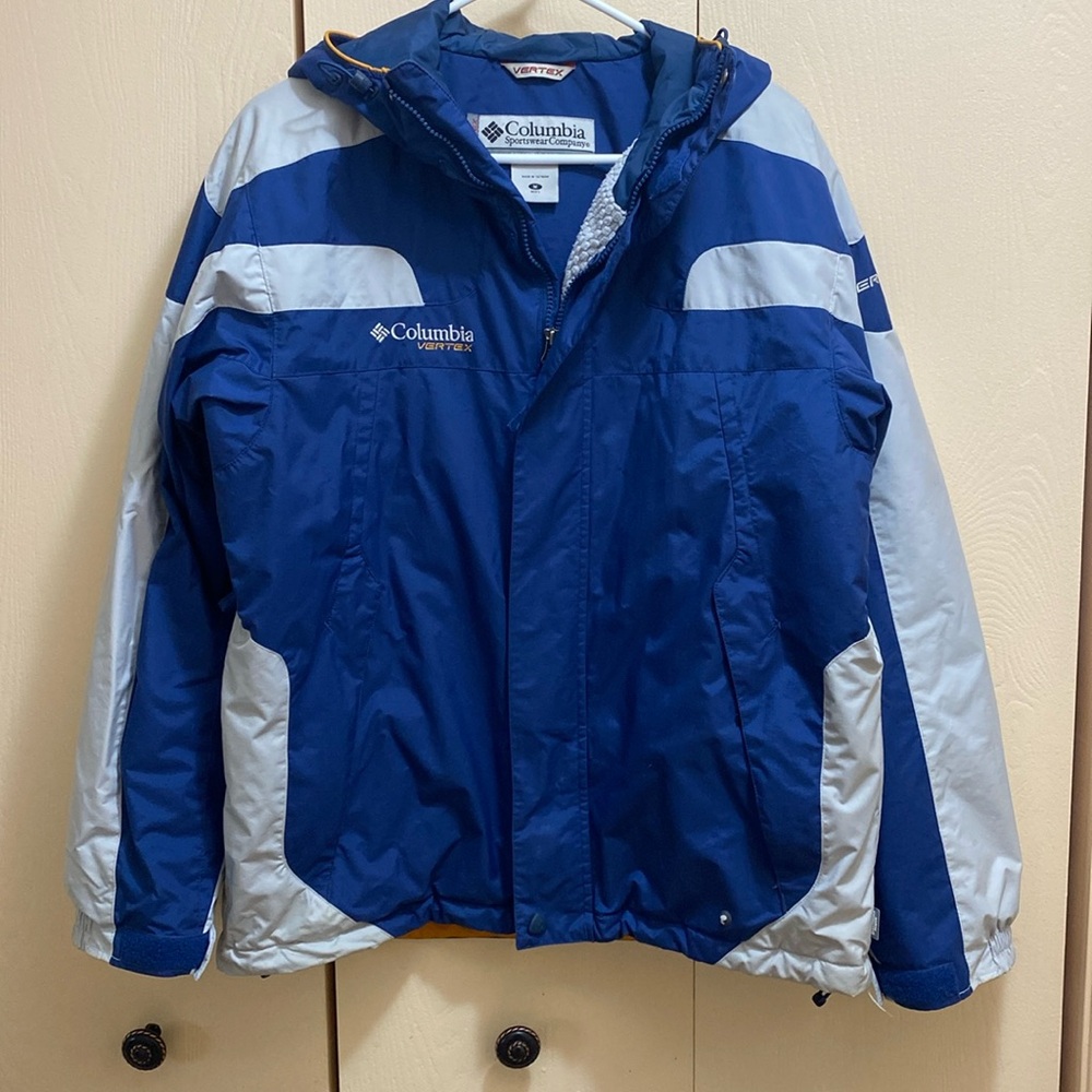 Columbia Vertex Mens SZ M Waterproof Jacket Waffle Textured Lined Hoodie